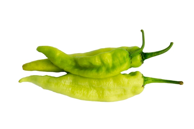 Green pepper isolated on a white background with clipping paths