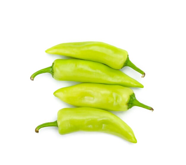 green pepper on a white background