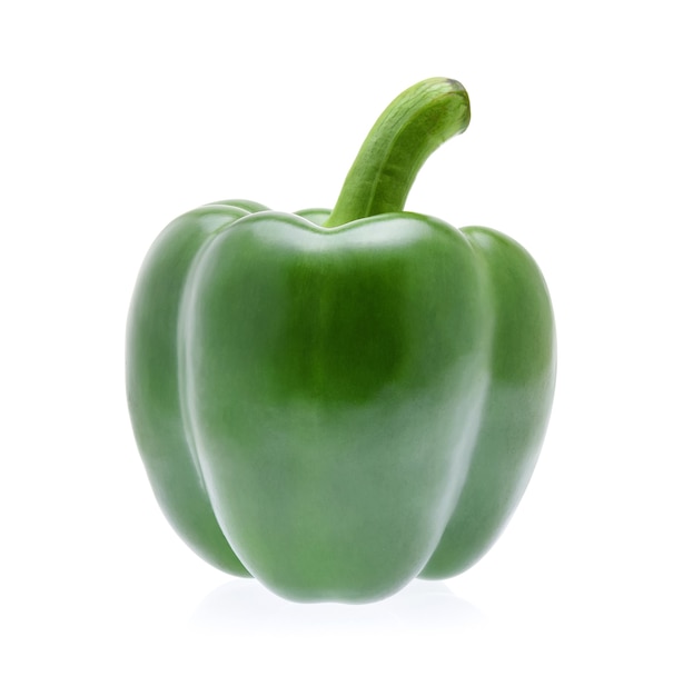 Green pepper on white background