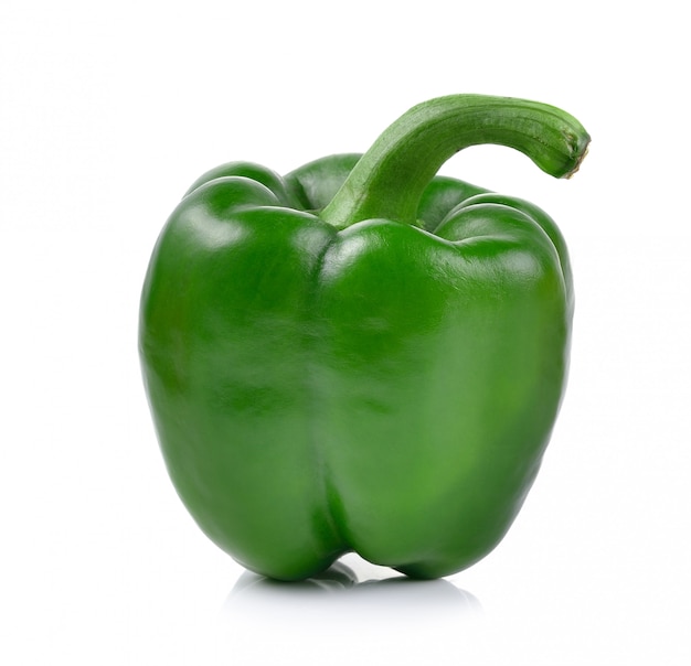 Green pepper on white background