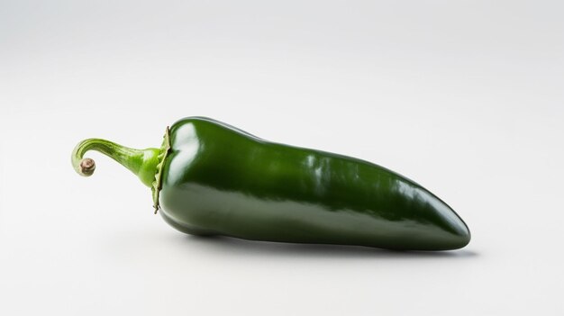 A green pepper on a white background