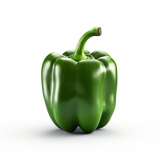 Green pepper on white background