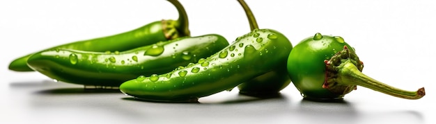 A green pepper with water drops