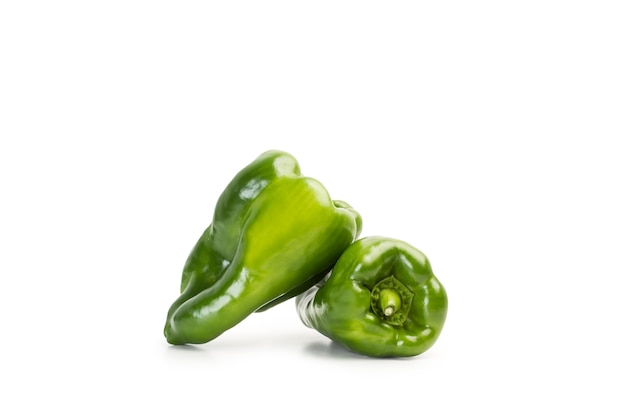 Green peppers isolated on a white background