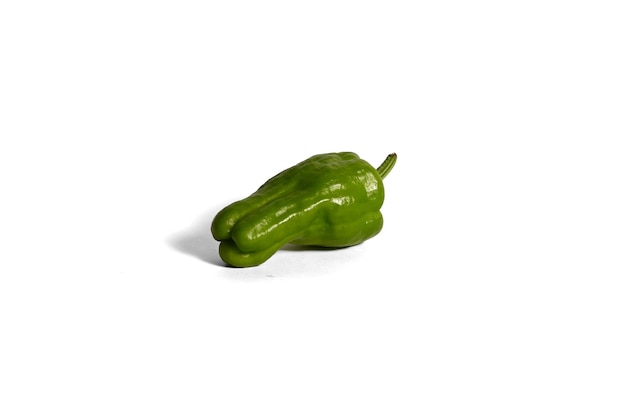 green peppers on white background