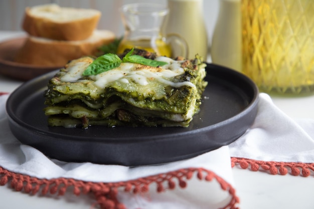green pesto lasagna italian peruvian gourmet comfort food