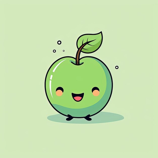 a green piece of fruit with musical notes in the style of minimalist cartooning