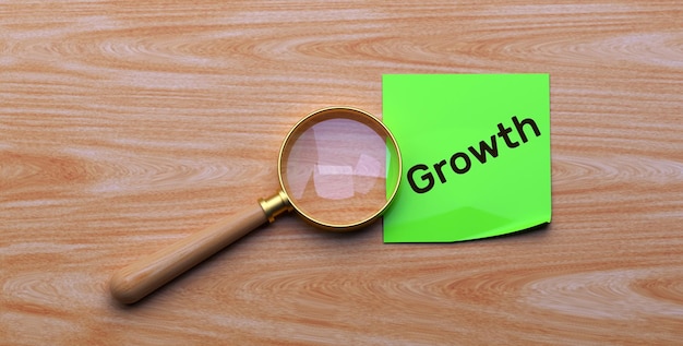 A green piece of paper with the word growth above it