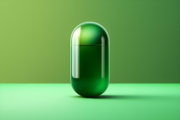 A green pill with a green background