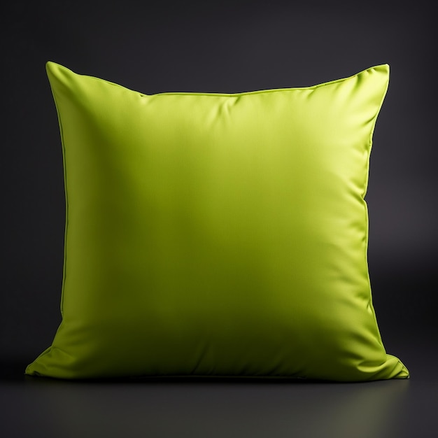 Photo green pillow isolated on black background 3d render