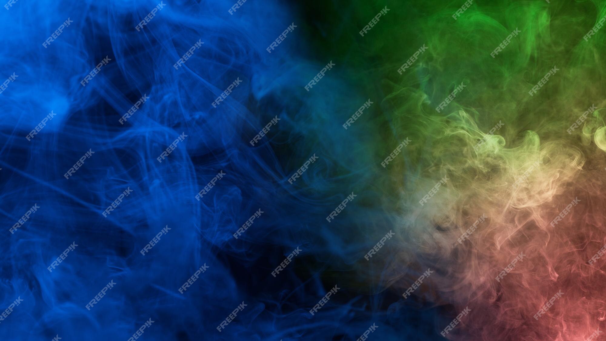 Premium Photo  Blue and green steam on a black background