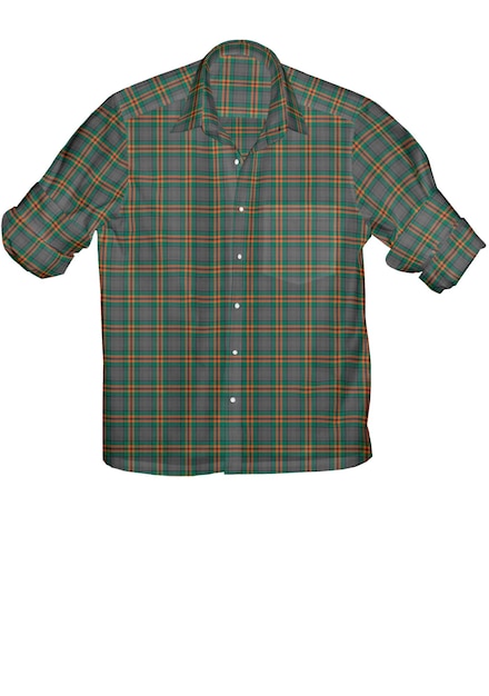 A green plaid shirt with a red and green plaid pattern.
