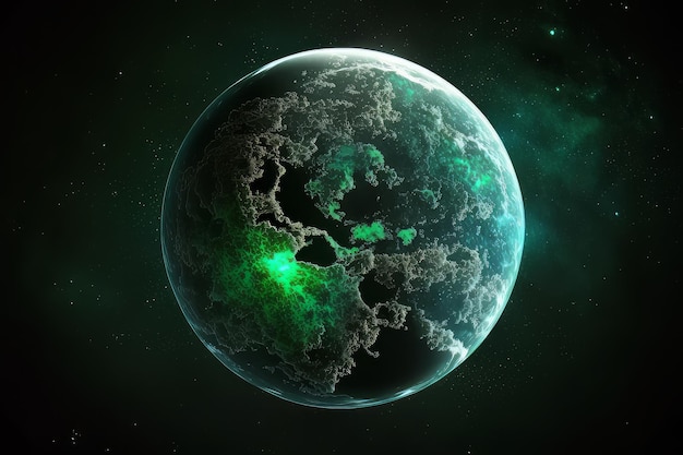 Green planet beautiful illustrations Generative ai