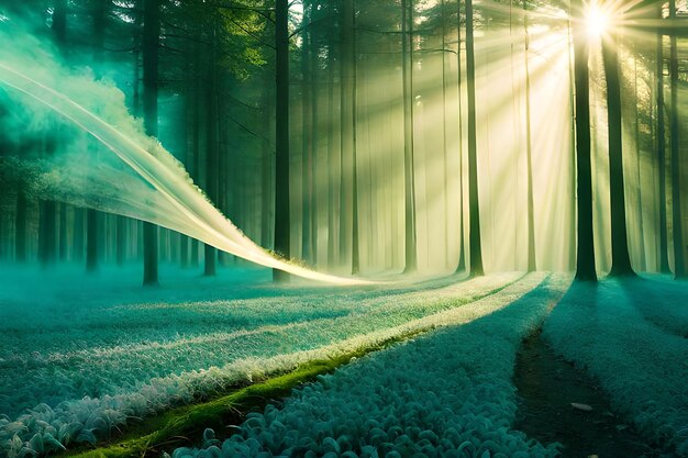 Foto concetto di pianeta verde albero verde in guscio ptotecting con sole intorno