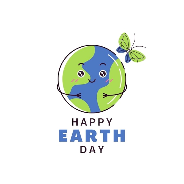 a green planet with the words earth day on it