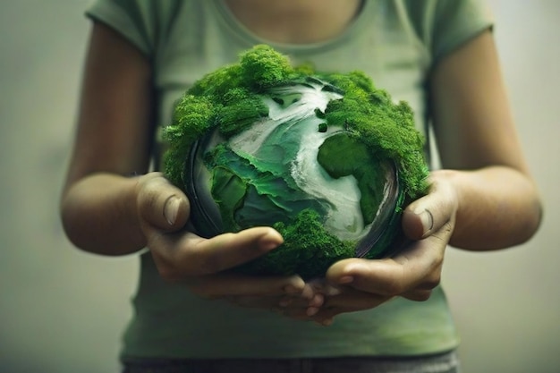 Green planet in your hands