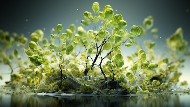 写真 水 に 浮かぶ 緑 の 植物