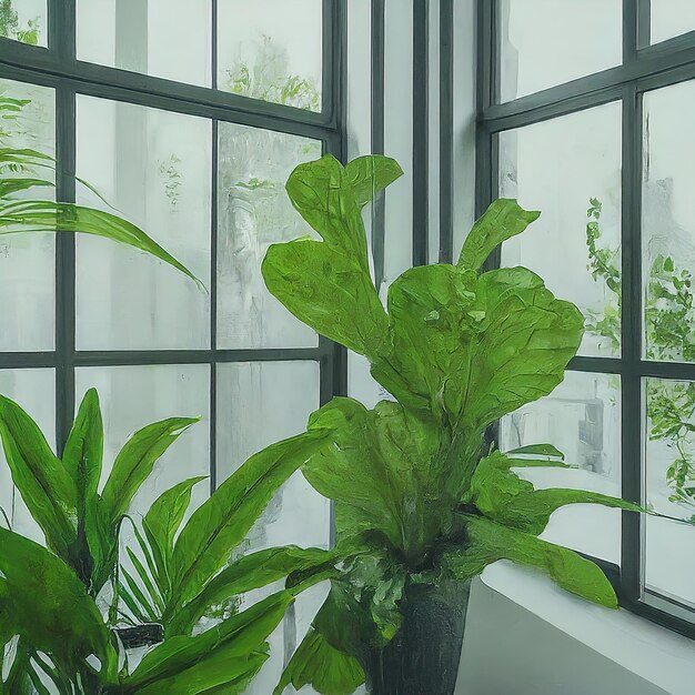 green plant in the greenhouse