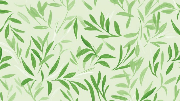 Green plant and leaf's pattern Pencil hand drawn nature