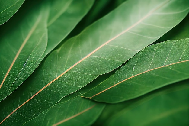 Green plant leaves extreme close up background d render digital illustration