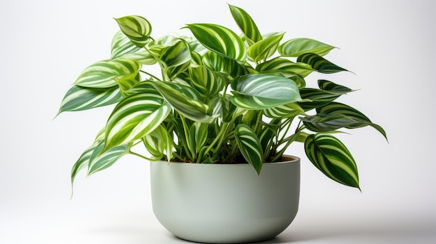 Green plant in a pot on a white background generated by AI