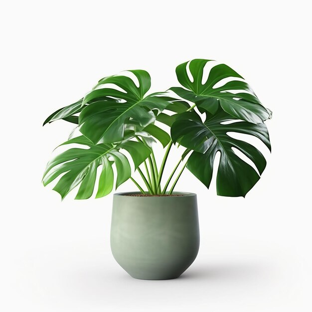 a green plant in a pot with a plant in it