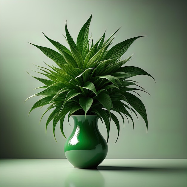 green plant in vase on green backgroundgreen plant on table against grey backgroundbeautiful botanic