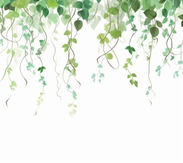 Premium AI Image  A green plant wallpaper with leaves and vines