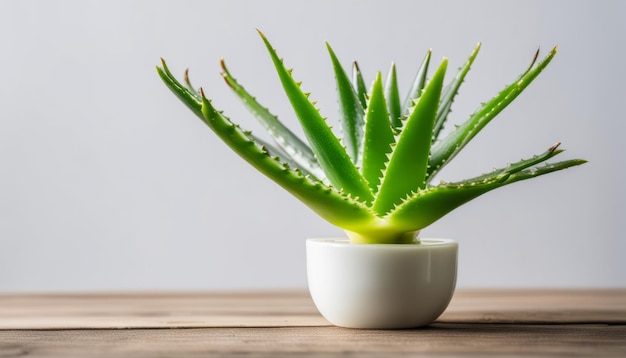 A green plant in a white bowl