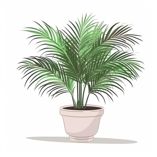 A green plant in a white pot on a white background generative ai