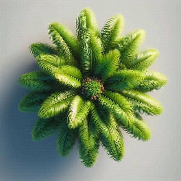 a green plant with a green flower on it