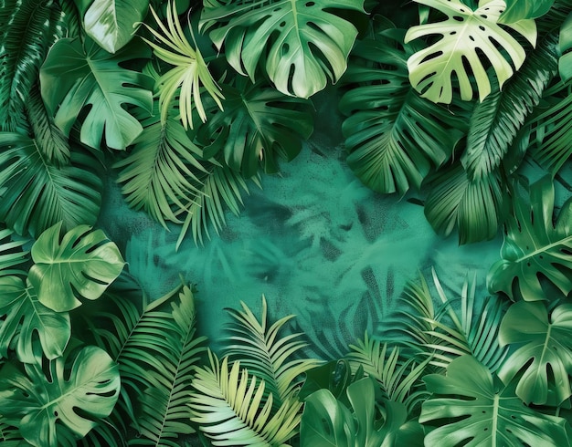 a green plant with green leaves and blue water