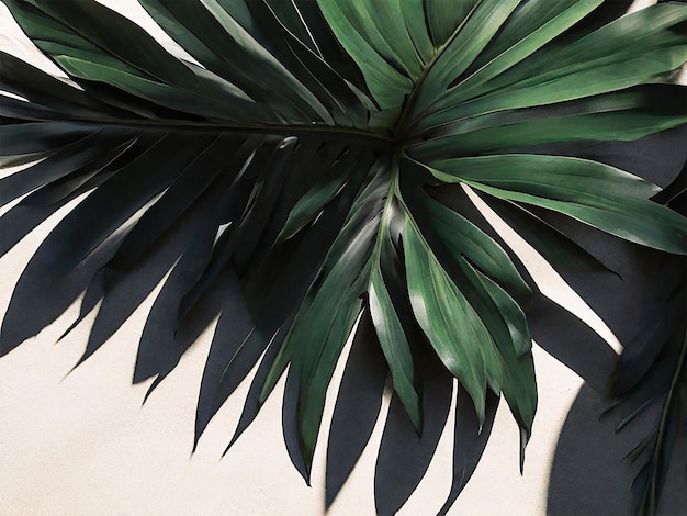 a green plant with a shadow on the ground