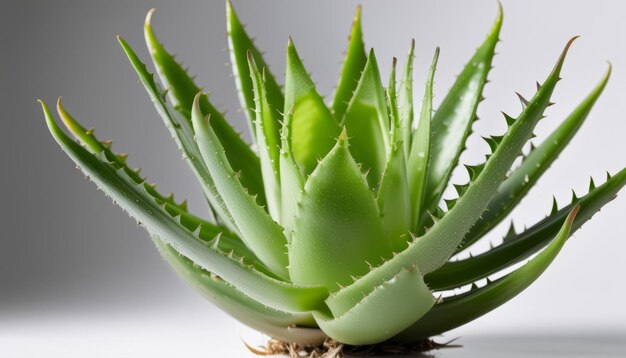 A green plant with spiky leaves in a white bowl