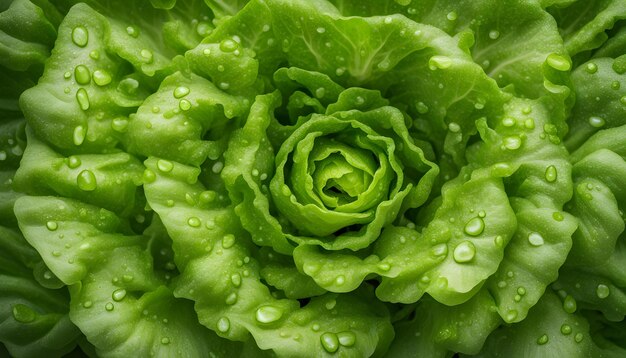 Photo a green plant with water drops on it