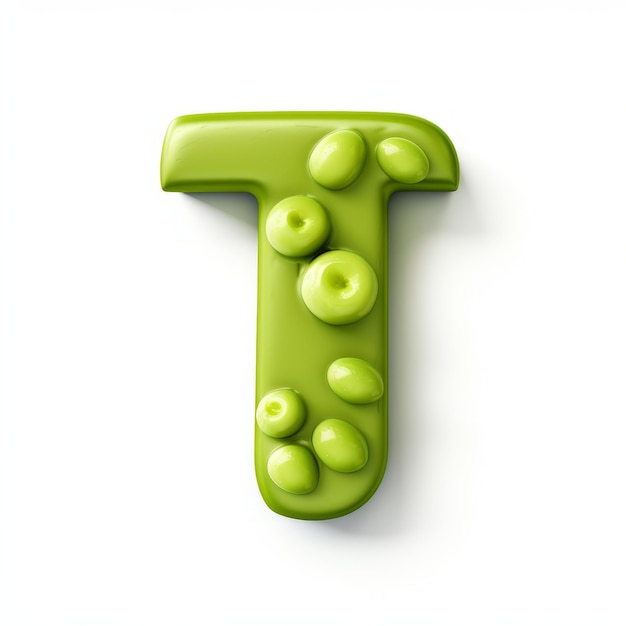 Green Plastic Fruit Letter T For Abstract Business Use