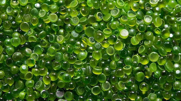 Зеленые пластиковые гранулы Фоновый крупный план Пластиковые гранули Полимерные пластиковые бусы смолы полимер