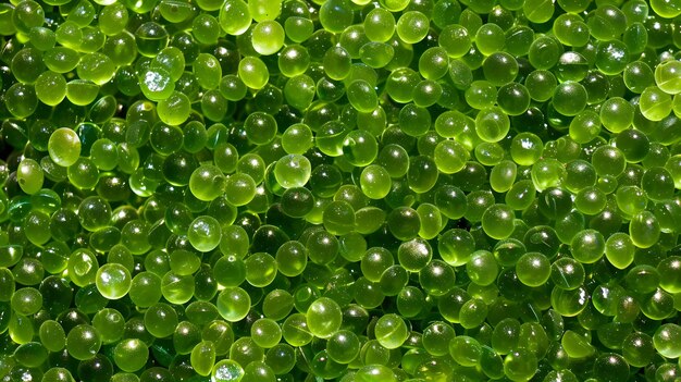 Green plastic pellets Background Closeup Plastic granules Polymer plastic beads resin polymer