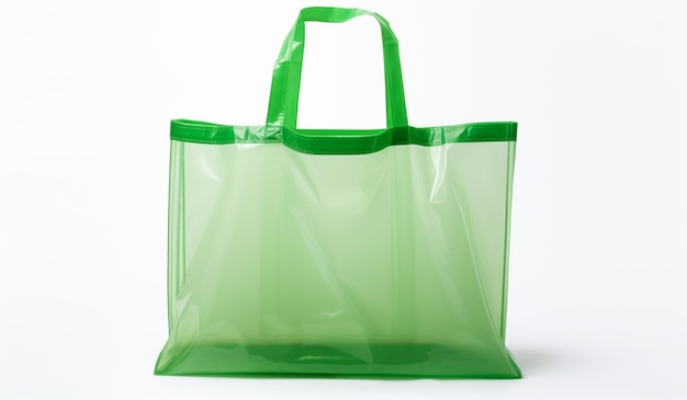 Green plastic shopping bag AI generated