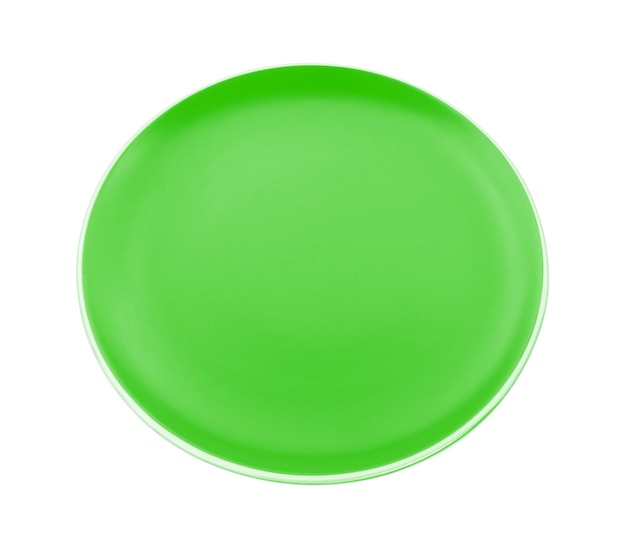 green plate on white background.