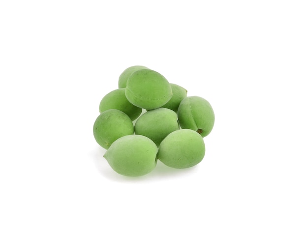 Green plum isolated