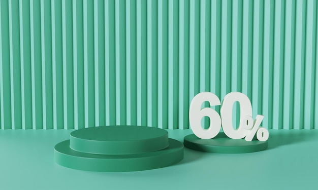 Green Podium Display Product Discount 60 Off with Pastel Color Background