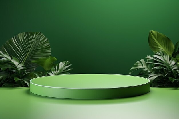 Green podium product display background