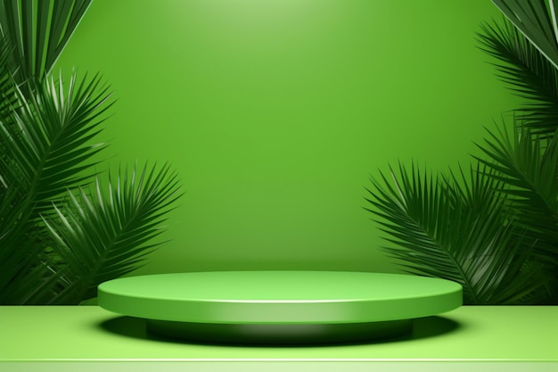 Green podium product display background