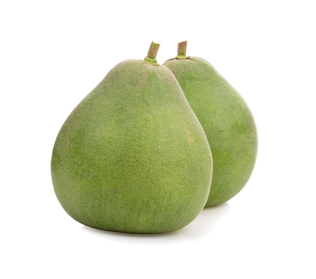 Green pomelo isolated on white background