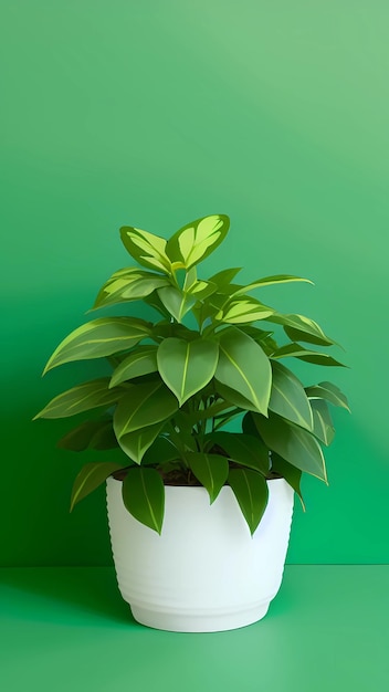 Green potted plant mockup 3D illustration