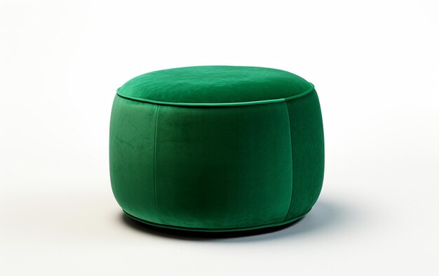 Photo green pouffe on white