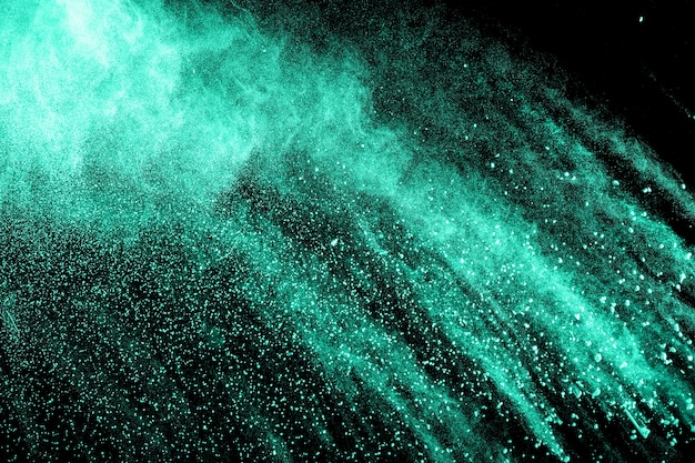 Green powder splashing.