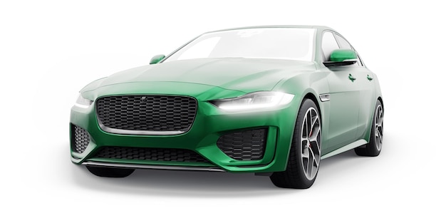 Green Premium sports sedan 3D illustration