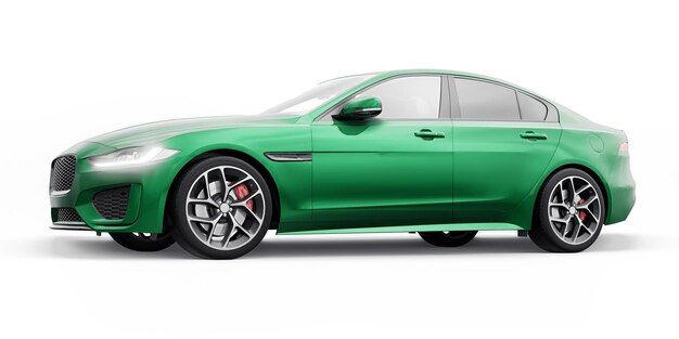 Green Premium sports sedan 3D illustration